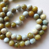 7mm Green Opal Plain Round Beads, 7 Inch Blue Opal Ball Beads Gemstone For Jewelry / Necklace - PSG392