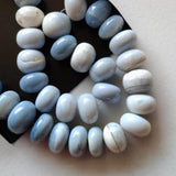 7.5-10mm Blue Opal Plain Rondelle Beads, Blue Opal Gemstone For Necklace - PAG35