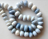 7.5-10mm Blue Opal Plain Rondelle Beads, Blue Opal Gemstone For Necklace - PAG35
