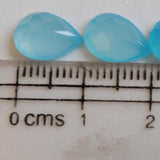 7x10mm Blue Chalcedony Pear Cut Stone, Blue Chalcedony Pear Cabochons For Jewelry (5 Pcs to 10 Pcs) - PNG40
