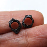 8-8.5mm Raw Black Diamond Bead, Huge Hole Bead Uncut Loose Rough Black Drilled Diamond for Pendant / Necklace - PPKJ206