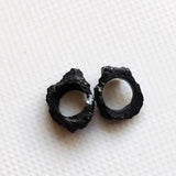 8-8.5mm Raw Black Diamond Bead, Huge Hole Bead Uncut Loose Rough Black Drilled Diamond for Pendant / Necklace - PPKJ206