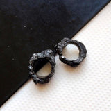 8-8.5mm Raw Black Diamond Bead, Huge Hole Bead Uncut Loose Rough Black Drilled Diamond for Pendant / Necklace - PPKJ206