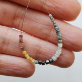 2-2.5mm, 2 Inches Multicolor Raw Diamond Cubes, Conflict Free Rough Multi Cube Diamond Beads For Jewelry - PPKJ207