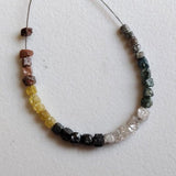 2-2.5mm, 2 Inches Multicolor Raw Diamond Cubes, Conflict Free Rough Multi Cube Diamond Beads For Jewelry - PPKJ207