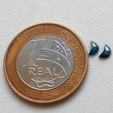 4.5mm Blue Half Crescent Moon Rose Cut Diamond Loose Cabochon, Calibrated Moon Shape Diamond For Jewelry - PDD968