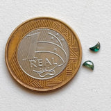 4mm Green Blue Half Crescent Moon Rose Cut Diamond Loose Cabochon, Calibrated Moon Shape Diamond For Jewelry - PDD969