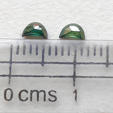 4mm Green Blue Half Crescent Moon Rose Cut Diamond Loose Cabochon, Calibrated Moon Shape Diamond For Jewelry - PDD969