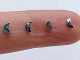 4mm Blue Half Crescent Moon Rose Cut Diamond Loose Cabochon, Calibrated Moon Shape Diamond For Jewelry - PDD970