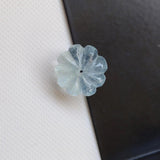 13.5mm Aquamarine Melon Beads, 1 Pc Huge Natural Aquamarine Carved Melon Beads For Jewelry / Necklace - PPH54