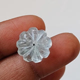 13.5mm Aquamarine Melon Beads, 1 Pc Huge Natural Aquamarine Carved Melon Beads For Jewelry / Necklace - PPH54