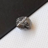 9x8.8mm Grey Diamond Octahedron, 1 Pc Natural Rough Raw Uncut Crystal Smooth