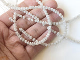 3.5-4mm Natural White Grey Raw Diamond Beads, Rough White Grey Diamond Rondelle Beads for Jewelry (2 IN To 8 IN) - PPKJ213