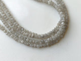 3.5-4mm Natural White Grey Raw Diamond Beads, Rough White Grey Diamond Rondelle Beads for Jewelry (2 IN To 8 IN) - PPKJ213