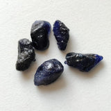 14-17mm Blue Rough Raw Sapphire Crystal, 5 Pcs Loose Blue Sapphire Sticks for Jewelry - PDG370