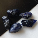14-17mm Blue Rough Raw Sapphire Crystal, 5 Pcs Loose Blue Sapphire Sticks for Jewelry - PDG370