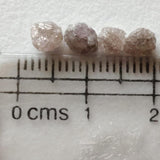 4 Pcs, 4.5-5mm Natural Raw Rough Pink Diamond, Raw Uncut Pink Loose Diamond For Ring / Earring, Easy To Set - PDD957