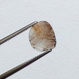 7.6x6.5mm Brown Diamond Slice, 1 Pc Loose Brown Faceted Diamond Polki Slice for Jewelry - PPKJ215