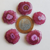 Pink Solar Quartz, Stalactite Slice, Natural Solar Quartz Slices For Ring, 5 Pieces, 20-22mm Each - KS40