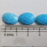 12-15mm Turquoise Rose Cut Cabochons, 5 pcs Loose Chinese Turquoise Faceted Flat Back Cabochons For Jelwery - KRIS56Z