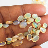 3x4-5x7mm Ethiopian Opal Plain Oval Flat Back Cabochons, Natural Rare Ethiopian Opal Oval Cabochon For Jewelry (10 Pcs To 20 Pcs) -PUSNT10Z