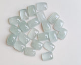 10x14mm Aquamarine Plain Rectangle Cabochon, Milky Aquamarine Flat Back Cabochon For Jewelry, Matched Pair (5 Pcs To 10 Pcs) - VICP397Z