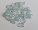 10x14mm Aquamarine Plain Rectangle Cabochon, Milky Aquamarine Flat Back Cabochon For Jewelry, Matched Pair (5 Pcs To 10 Pcs) - VICP397Z