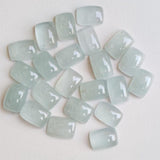 10x14mm Aquamarine Plain Rectangle Cabochon, Milky Aquamarine Flat Back Cabochon For Jewelry, Matched Pair (5 Pcs To 10 Pcs) - VICP397Z