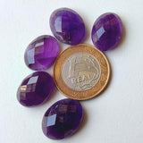 Amethyst Cabochon Lot, Loose Oval Checker Cut Amethyst Flat Back For Jewelry, 18-20mm Approx., 1 Piece - GODP557Z