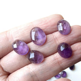 11x9mm -13x11mm Amethyst Oval Faceted Cabochon, Beautiful African Oval Rose Cut Amethyst For Jewelry (5 Pcs To 10 Pcs) - GODP230Z