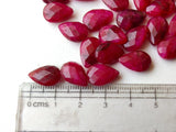 13x8mm Red Corundum Cabochons, Red Corundum Pear Rose Cut, Both Side Faceted