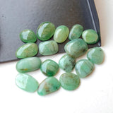 9-12mm Emerald Plain Cabochons, Natural Emerald Free Form Flat Back Cabochons