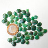 9-12mm Emerald Plain Cabochons, Natural Emerald Plain Flat Back Cabochons