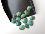 12-13mm Emerald Rose Cut Cabochons, Natural Emerald Free Form Shape