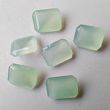 6 Pcs Blue Chalcedony Emerald Cut, Rectangle Loose Blue Chalcedony Gemstones, 12x15mm - GS3145Z
