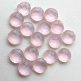 10-10.5mm Rose Pink Chalcedony Faceted Round Stones Double Side Cut Gemstones
