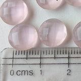 10-10.5mm Rose Pink Chalcedony Faceted Round Stones Double Side Cut Gemstones