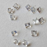 2.9-3mm Rainbow Moonstone Princess Cut Square Gems, Moonstone Square Gemstones For Jewelry, 6 Pieces - PSG403