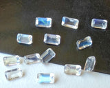 Rainbow Moonstone Faceted Rectangle Cut, 5x3mm Loose Rainbow Moonstone Emerald Gemstones for Ring - PSG404