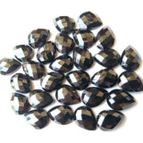 12x16mm Black Onyx Pear Cabochon, Black Onyx Flat Back, Onyx RoseCut Gemstones