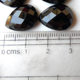 12x16mm Black Onyx Pear Cabochon, Black Onyx Flat Back, Onyx RoseCut Gemstones
