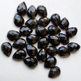 13x17mm Black Onyx Cabochon, Black Onyx RoseCut Gemstones, Onyx Flat Cabochons