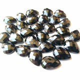 13x17mm Black Onyx Cabochon, Black Onyx RoseCut Gemstones, Onyx Flat Cabochons