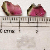 Watermelon Tourmaline Slices, Matched Pair 2 Pcs Raw Watermelon Tourmaline Slices, 7.5x11mm - VICP290M2