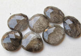 16-18mm Black Rutile Quartz Rose Cut Cabochon, 4 Pieces Black Rutile Faceted Rose Cut Flat Back Cabochons For Jewelry - KS176Z