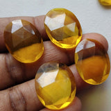 11x14mm-15x20mm Lemon Quartz Colored Hydro Rosecut, Hydro Quartz Rose Cut