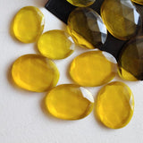 11x14mm-15x20mm Lemon Quartz Colored Hydro Rosecut, Hydro Quartz Rose Cut