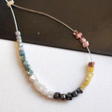 2-2.5mm, 2 Inches Multicolor Raw Diamond Cubes, Conflict Free Rough Multi Cube Diamond Beads For Jewelry - PPKJ207