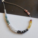 2-2.5mm, 2 Inches Multicolor Raw Diamond Cubes, Conflict Free Rough Multi Cube Diamond Beads For Jewelry - PPKJ207