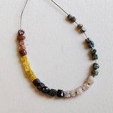 2-2.5mm, 2 Inches Multicolor Raw Diamond Cubes, Conflict Free Rough Multi Cube Diamond Beads For Jewelry - PPKJ207